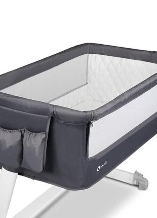 Кроватка приставная lionelo theo dark gray4 фото