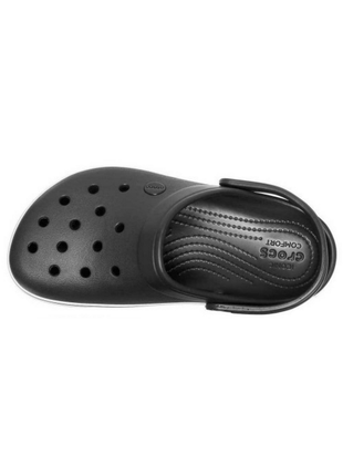 Женские сабо crocs crocband platform clog кроксы на платформе черные 205434 black/white4 фото