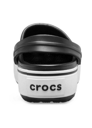 Женские сабо crocs crocband platform clog кроксы на платформе черные 205434 black/white6 фото