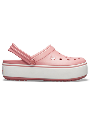 Женские сабо crocs crocband platform clog кроксы на платформе розовые 205434-6ph blossom