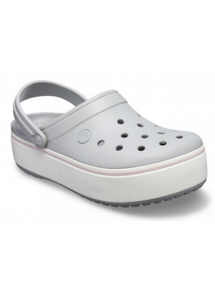 Жіночі сабо crocs crocband platform clog крокси на платформі сірі 205434 grey2 фото