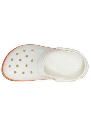 Женские сабо crocs crocband platform clog кроксы на платформе белые 205434 white rainbow4 фото