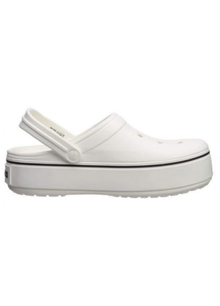 Женские сабо crocs crocband platform clog кроксы на платформе белые 205434 white1 фото