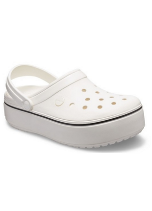 Женские сабо crocs crocband platform clog кроксы на платформе белые 205434 white2 фото