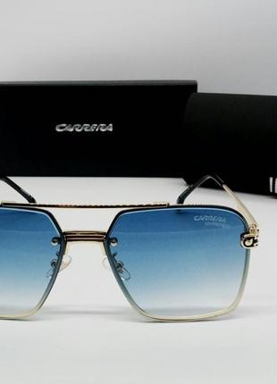 Carrera стильні чоловічі сонцезахисні окуляри блакитний градієнт в золотому металі2 фото