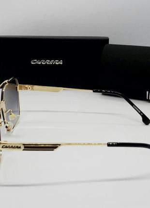 Carrera стильные мужские солнцезащитные очки темно серый градиент в золотом металле3 фото