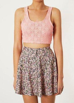 Ніжно-рожевий мереживний кроп топ topshop eur36, uk 8