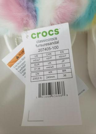 Шлепки crocs	classic crocs fur sure sandal	white6 фото