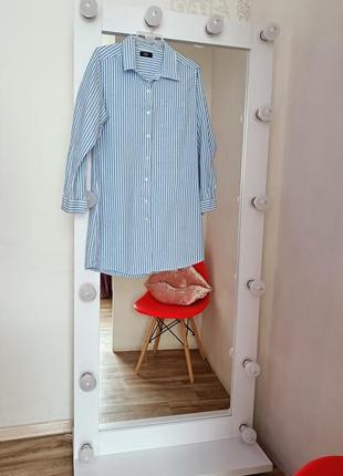 Сукня Бавовняна сорочка в смужку,бавовняне плаття сорочка в смужку4 фото