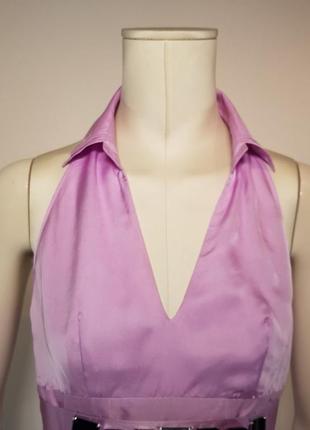 Блуза топ "guess by marciano" шелковый розовый с декоративным поясом (сша)3 фото