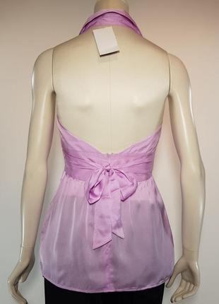 Блуза топ "guess by marciano" шелковый розовый с декоративным поясом (сша)6 фото