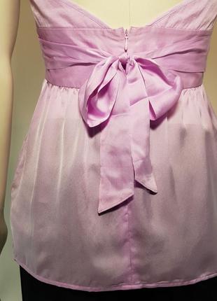 Блуза топ "guess by marciano" шелковый розовый с декоративным поясом (сша)7 фото