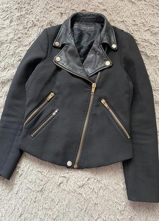 Куртка-косуха чорна zara тканева