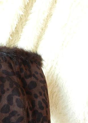 ✅ шикарные ботфорты леопард с опушкой из меха норка3 фото
