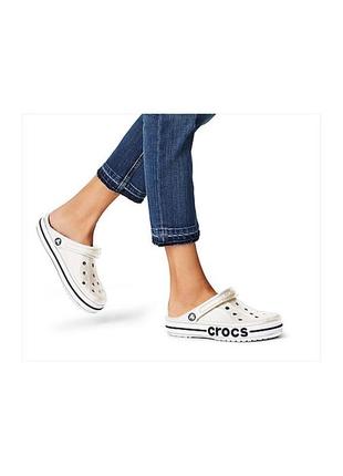 Кроксы сабо crocs bayaband clog white, кроксы унисекс3 фото