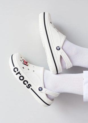 Кроксы сабо crocs bayaband clog white, кроксы унисекс4 фото