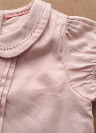 Нарядная блуза с вышивкой цвета грязной пудры на девочку 0-3 мес5 фото