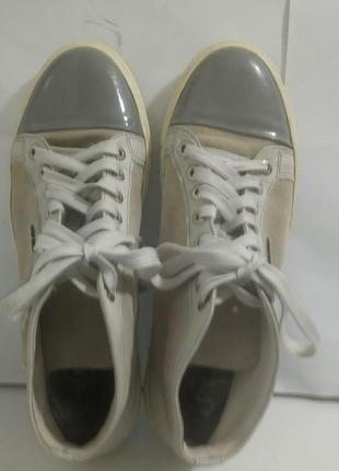 Серые кеды из натуральной кожи замши на шнуровке antony morato