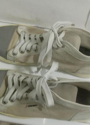 Серые кеды из натуральной кожи замши на шнуровке antony morato