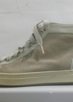 Серые кеды из натуральной кожи замши на шнуровке antony morato