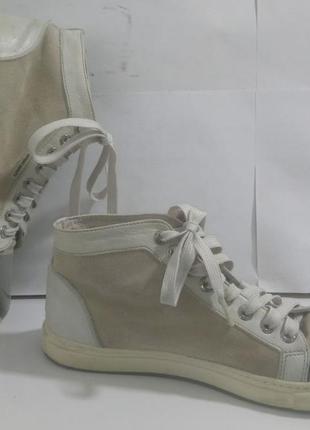 Серые кеды из натуральной кожи замши на шнуровке antony morato