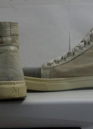 Серые кеды из натуральной кожи замши на шнуровке antony morato