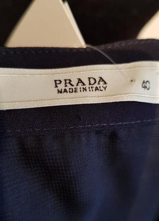 Платье "prada" (италия) синее ассиметричное с воланом9 фото