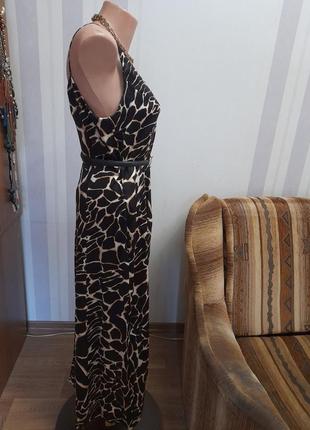 Шовкова сукня шелковое платье макси принт леопард8 фото