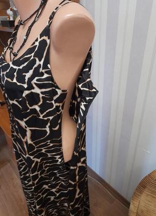 Шовкова сукня шелковое платье макси принт леопард7 фото