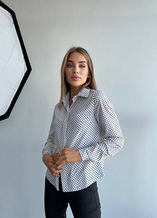 Распродажа 🥳блуза рубашка в горошек софт