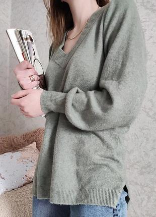 🔥подовжений светр оливковий