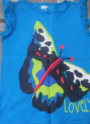 Красивенная футболка из тропической коллекции на 3 года бабочка