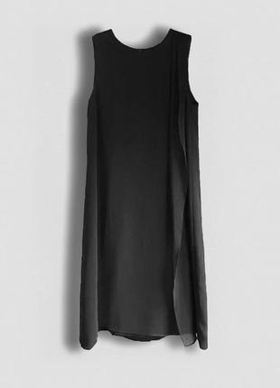 H&m - черное многослойное платье шифон бренд оригинал xs-s2 фото