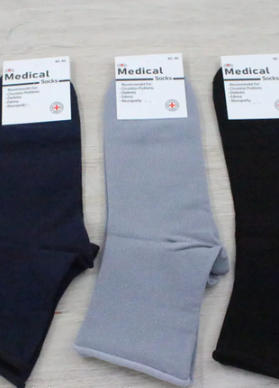 Чоловічі шкарпетки без резинки бавовна медичні р. 40-46 diadetic socks1 фото
