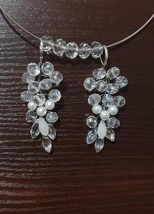 Кришталеві сережки ручної роботи