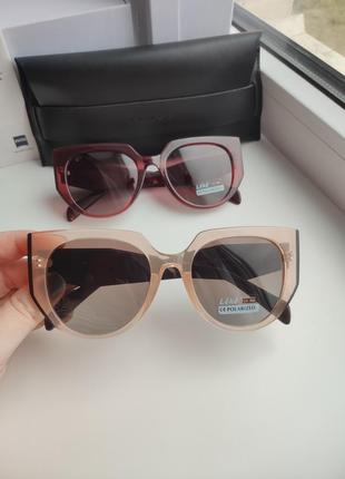 Красивые женские солнцезащитные очки в прозрачной оправе polarized , окуляри полароид5 фото