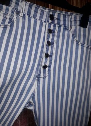 Джинсы скинни stradivarius в полоску высокая посадка9 фото