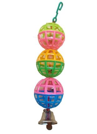 Три мяча из колокольчиков игрушка для птиц 9x8 см