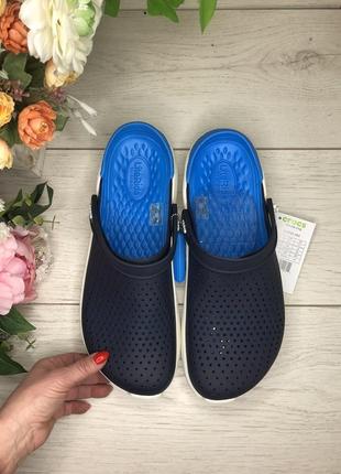 Сабо кроксы crocs literide™ clog navy/white  темно-синий3 фото