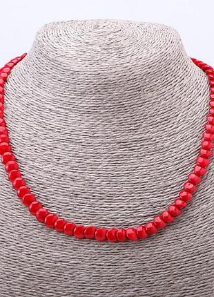 Бусы коралл, чешуя d-8мм l-45см