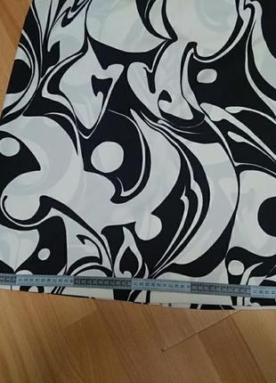 Юбка миди ровная белая в чёрный принт р.48-50-52. 6