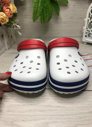 Сабо кроксы crocs crocband white/blue jean кроксы унисекс4 фото