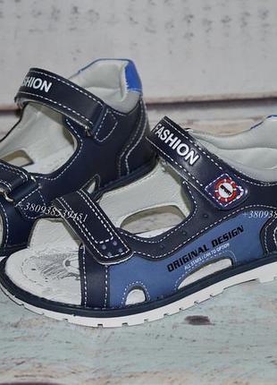 Зручні босоніжки хлопчикові. всередині - шкіра. сандалі із закритою п'ятою, ортопед,