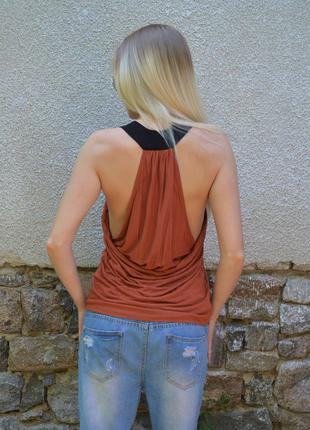 Топ mexx терракотовый кирпичный блузка блуза майка боксёрка коричневая красная футболка