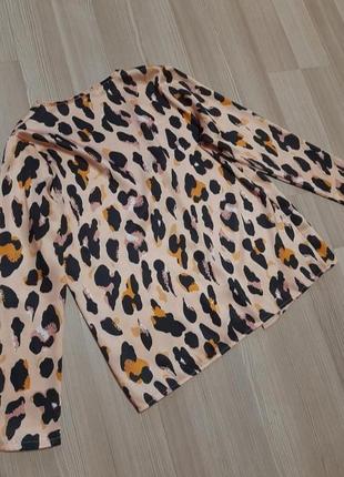 Атласный пиджак кардиган кофта жакет блузка блуза в животный принт6 фото