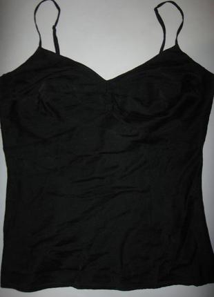 12 м 40 черная классическая шелковая блуза на бретельках 55% шелк2 фото