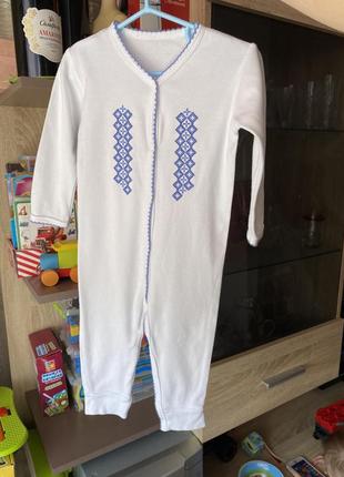 Человечек костюм ромпер вышиванка комбинезон с вышивкой украинский орнамент на 9-12 мес