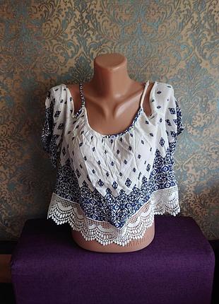 Красивая блуза на лето блузка майка блузочка большой размер батал 50 /52