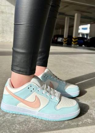 Nike dunk low mint mermaid новинка жіночі бірюзові пастельні кросівки найк весна літо осінь женские бирюзовые мятные кроссовки8 фото