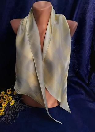Margaret howell шарф с косыми концами 100% натуральный шелк шов роуль винтаж шарфик-лента маргарет хауэлл3 фото